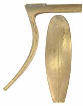 Early Hawken Rifle Buttplate, wax cast brass

Overall length 4-7/8", width 1-7/16", comb 3-1/8"